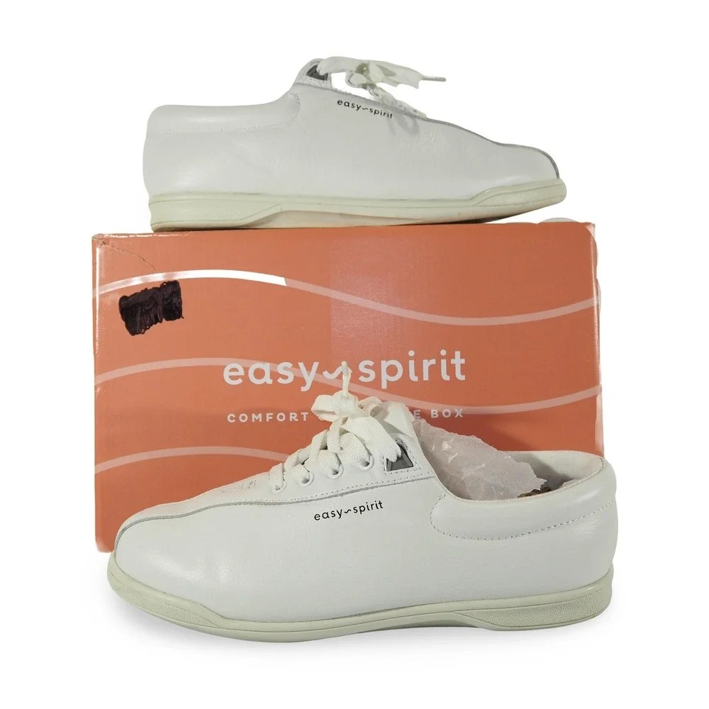 Easy Spirit AP1 Leather‎ Casual Sneakers Womens 9W White Walking Shoes ESAP1